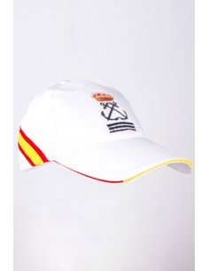 Gorra Capitán de Yate Bandera España Blanca