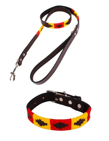 Collar Perro Bandera de España Bordado Argentino