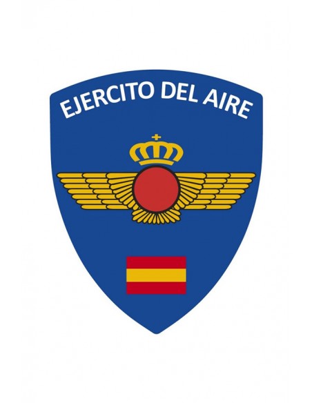 Pegatina del Ejercito del Aire Español en forma Escudo con bandera españa