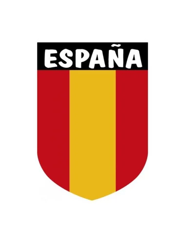 Pegatina Bandera De España en forma Escudo con leyenda ESPAÑA
