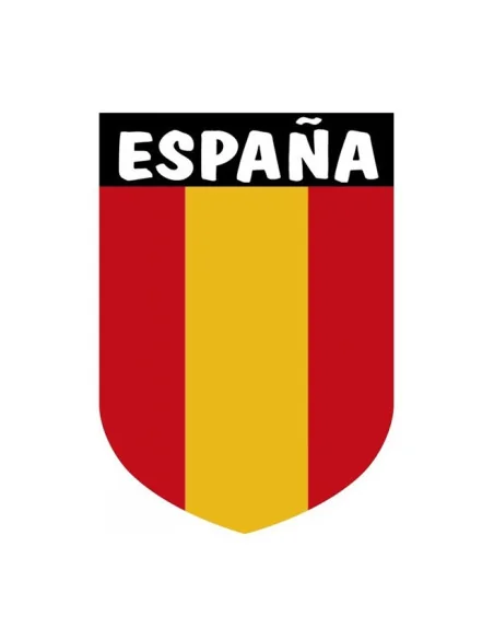Pegatina Bandera De España en forma Escudo con leyenda ESPAÑA