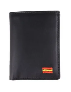 Cartera Bandera España Piel Negra