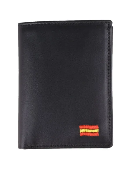 Cartera Bandera España Piel Negra