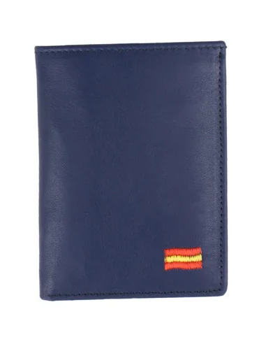 Cartera Bandera España Piel Azul