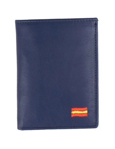Cartera Bandera España Piel Azul