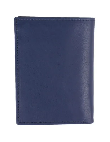 Cartera Piel Azul Bandera España | Billetero Artesano | Arenal de Sevilla