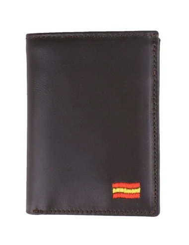 Cartera Bandera España Piel Marrón