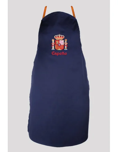 Delantal España Bordado Azul Marino