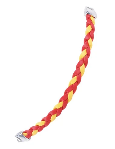 Pulsera Bandera España Piel Trenzada