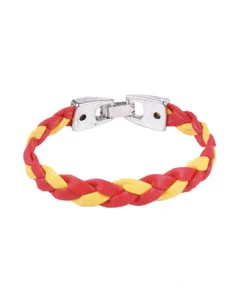 Pulsera Bandera España Piel Trenzada