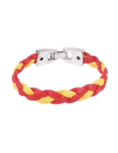 Pulsera Bandera España Piel Trenzada