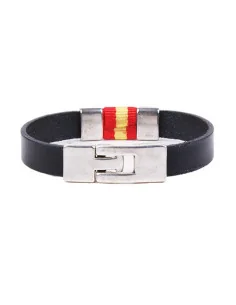 Pulsera Bandera España Piel y Aplique Metal 2