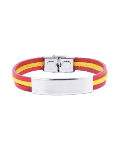 Pulsera Bandera España Piel 3 Cordones