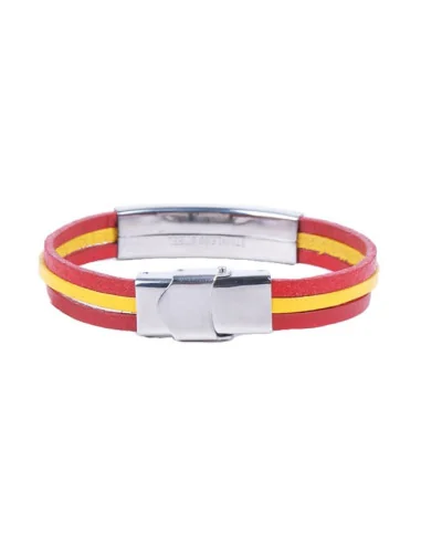 Pulsera Bandera España Piel 3 Cordones