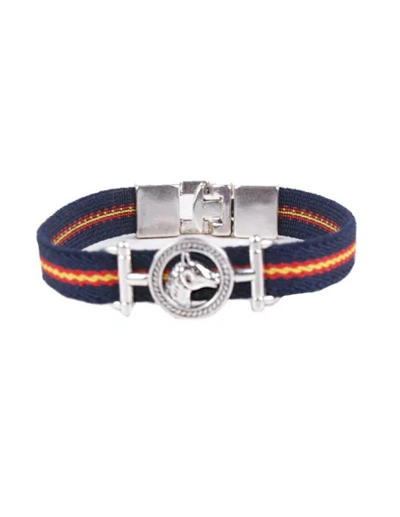 Pulsera Bandera España Elástica Caballo Azul
