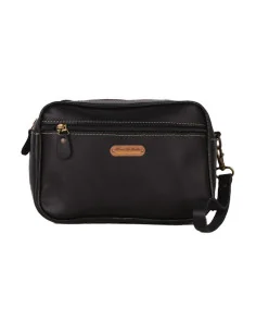 Bolso de Mano Hombre Piel Negra Bandera España | Calidad Premium | ADS