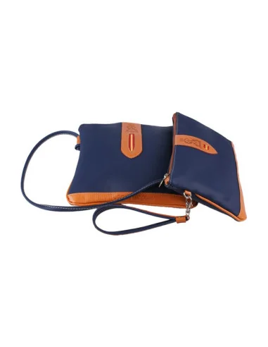Cartera de Mano Piel de Potro Azul Marino | Bandera España | ADS