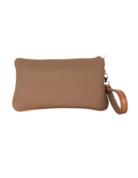 Cartera Bandera España de Mano Piel de Potro Taupe