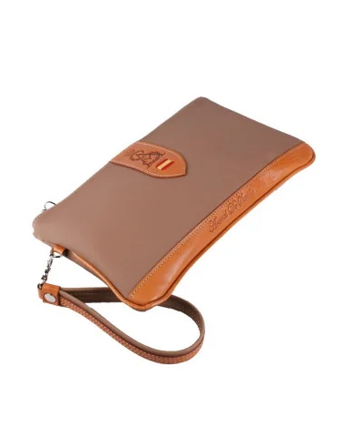 Cartera Bandera España de Mano Piel de Potro Taupe