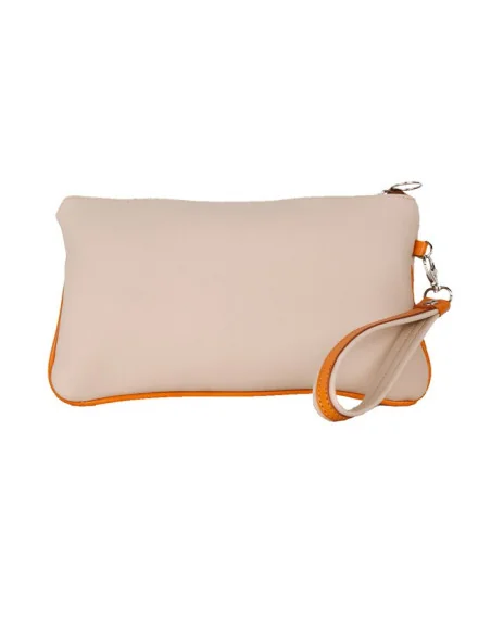 Cartera Bandera España de Mano Piel de Potro Beige