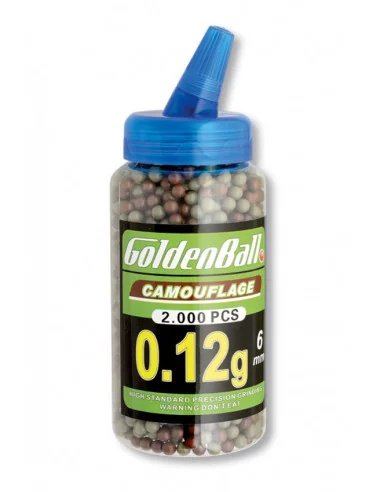 Airsoft Bolas 0.12g 2000 pcs 6mm Goldenball