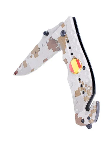 Navaja Táctica Bandera España Camo Arena FOS