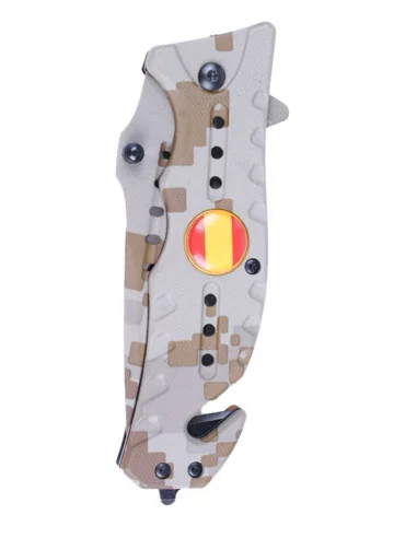 Navaja Táctica Bandera España Camo Arena FOS