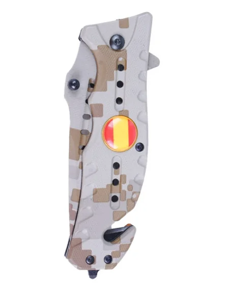 Navaja Táctica Bandera España Camo Arena FOS