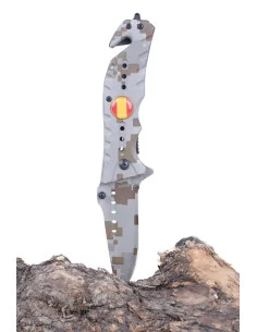 Navaja Táctica Bandera España Camo Arena FOS