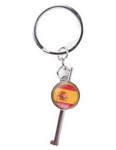 Llavero Llave Para Grilletes Bandera De España Con Escudo