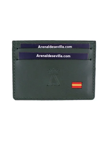 Tarjetero Bandera España Piel - Verde