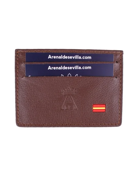 Tarjetero Bandera España Piel - Marrón