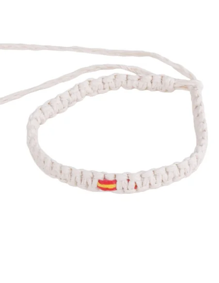 Pulsera Hilo Encerado Beige Bandera España Pequeña
