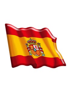 Pegatina Bandera España Actual Ondeante con Volumen