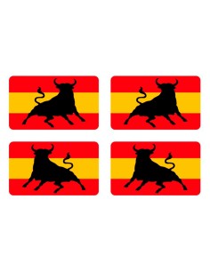 Pegatina Bandera España Toro x4