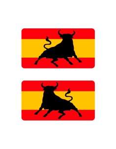 Pegatina Bandera España Toro x2
