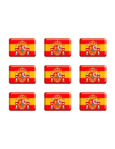 Pegatinas Mini Bandera España Actual Volumen Pack de 9