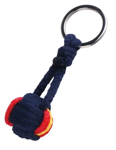Llavero Bola Cuerda Bandera España Azul