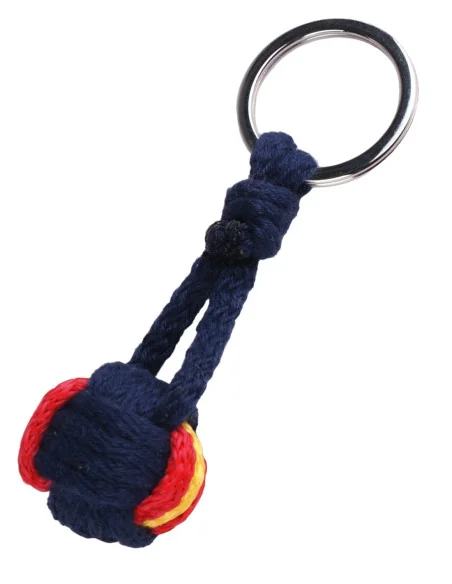 Llavero Bola Cuerda Bandera España Azul