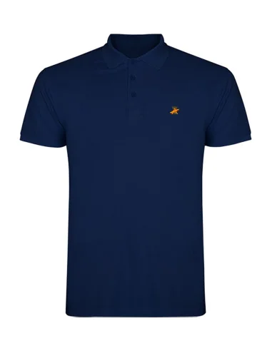 Polo bandera de España básico de punto piqué azul marino