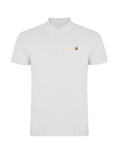 Polo bandera de España básico de punto piqué blanco
