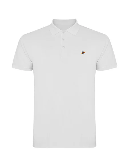 Polo bandera de España básico de punto piqué blanco