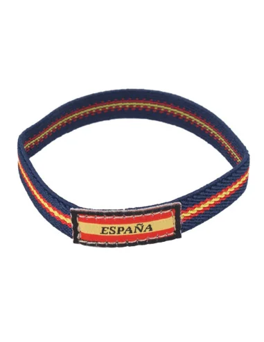 Pulsera Elástica Bandera España Y Azul Etiqueta