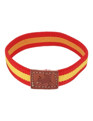 Pulsera Elástica Bandera España Etiqueta Cuero Toro