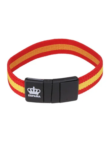 Pulsera Elástica Bandera España Cierre Corona | Calidad ADS