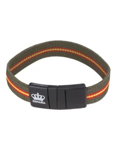 Pulsera Elástica Bandera España y Verde Cierre Corona