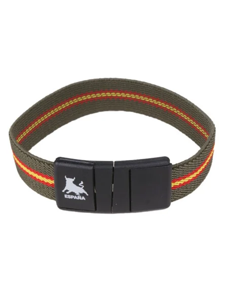 Pulsera Elástica Bandera España y Verde Cierre Toro
