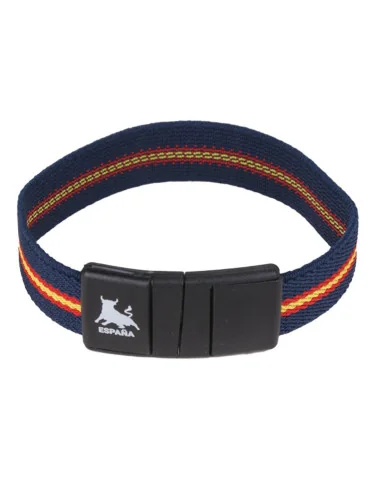 Pulsera Elástica Bandera España y Azul Cierre Toro
