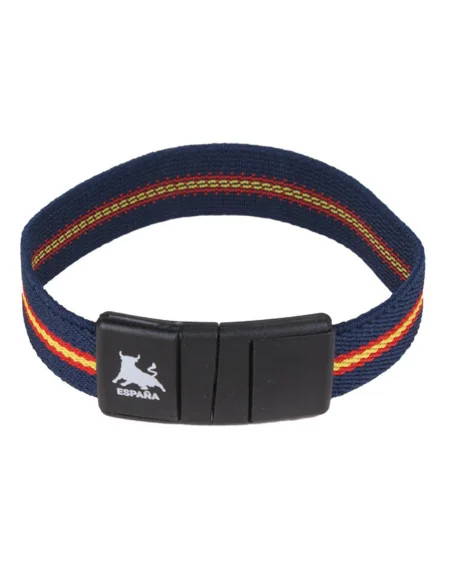 Pulsera Elástica Bandera España y Azul Cierre Toro