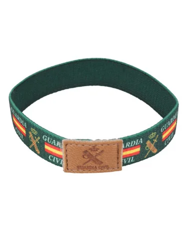 Pulsera Elástica Bandera España Sublimada Etiqueta Guardia Civil